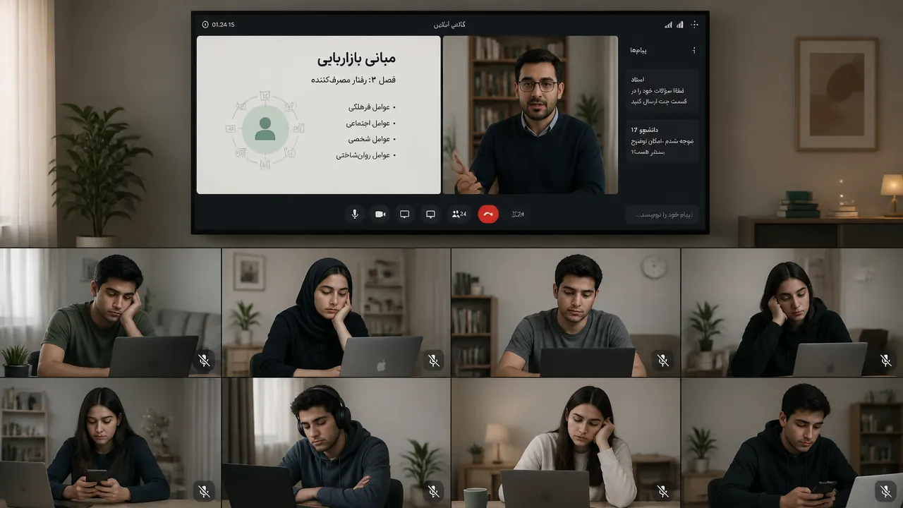 کلاس آنلاین با تعامل کم و دانش‌آموزان در خانه