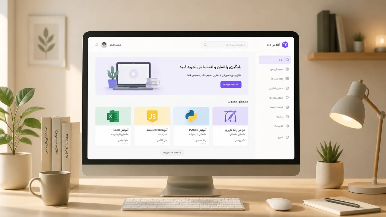 پلتفرم آموزش آنلاین با طراحی ساده و کاربرپسند